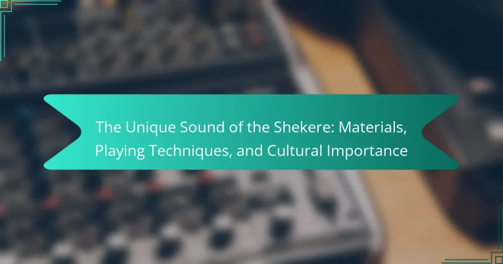 The Unique Sound of the Shekere: Materials, Playing Techniques, and Cultural Importance