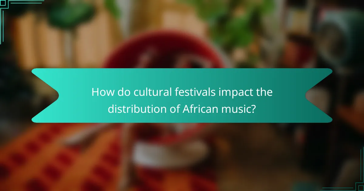 How do cultural festivals impact the distribution of African music?