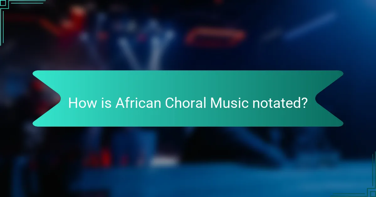 How is African Choral Music notated?