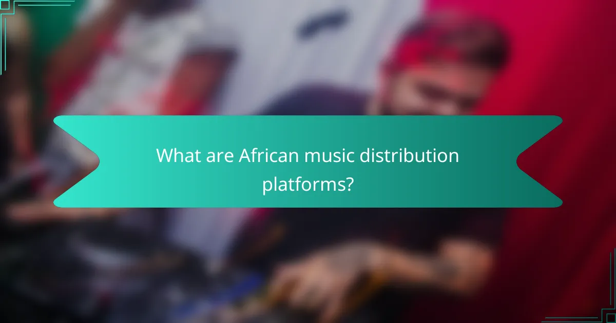 What are African music distribution platforms?