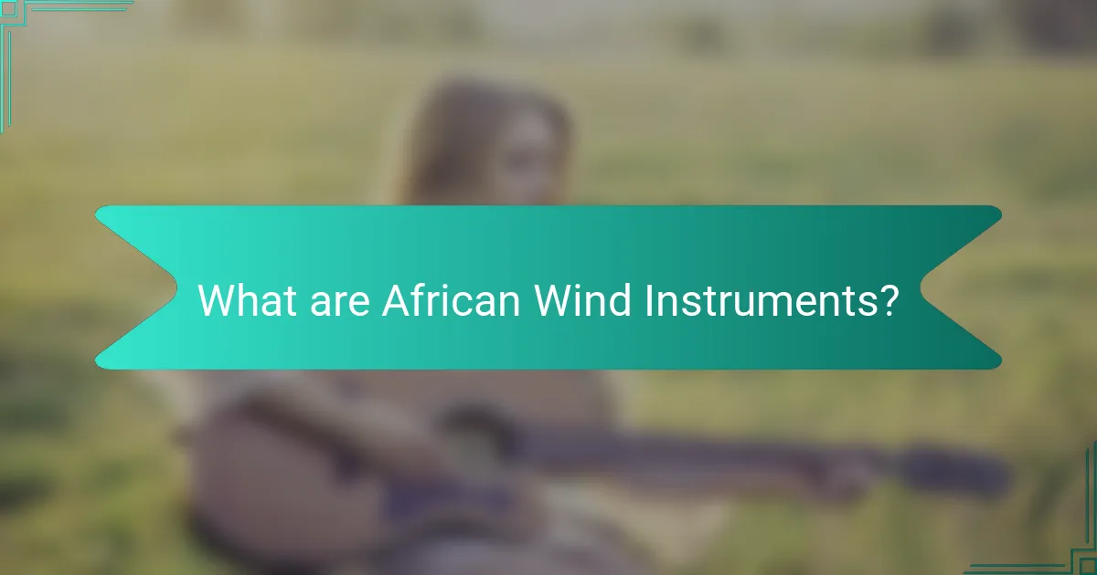 What are African Wind Instruments?