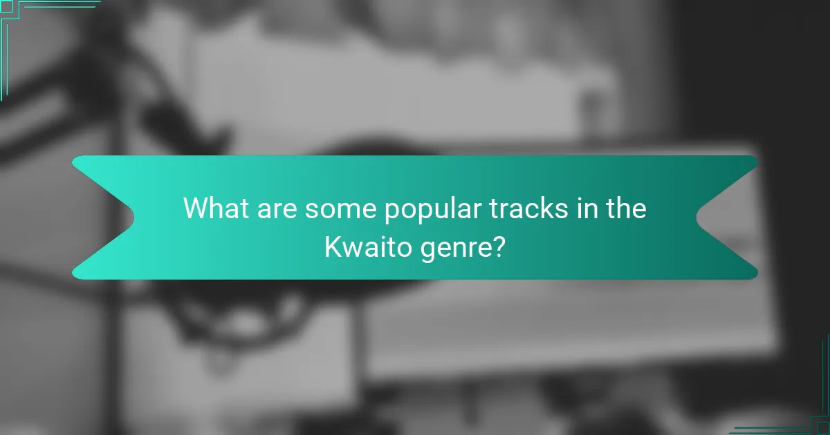 What are some popular tracks in the Kwaito genre?