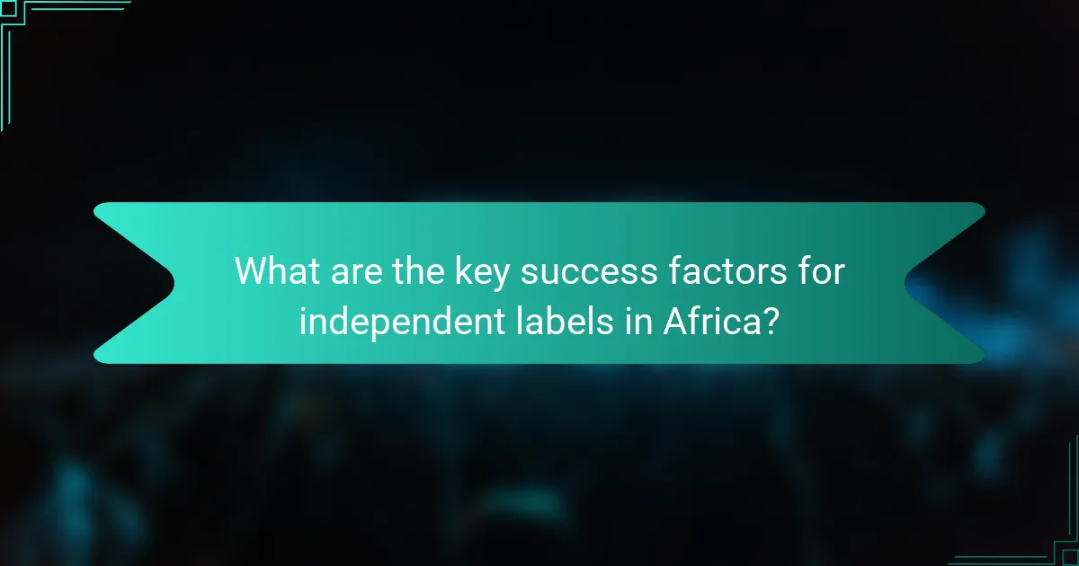 What are the key success factors for independent labels in Africa?